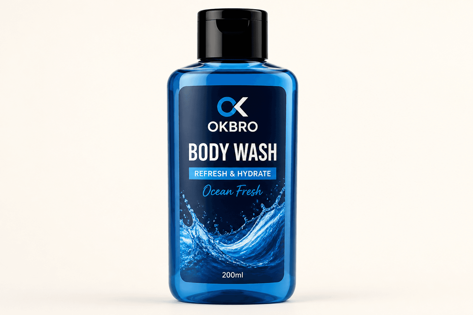 OKBRO Body Wash 200ml — Ocean Force Refresh & Hydrate